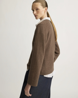 Bleeker Shaped Cardigan Wool Cashmere in Brownstone