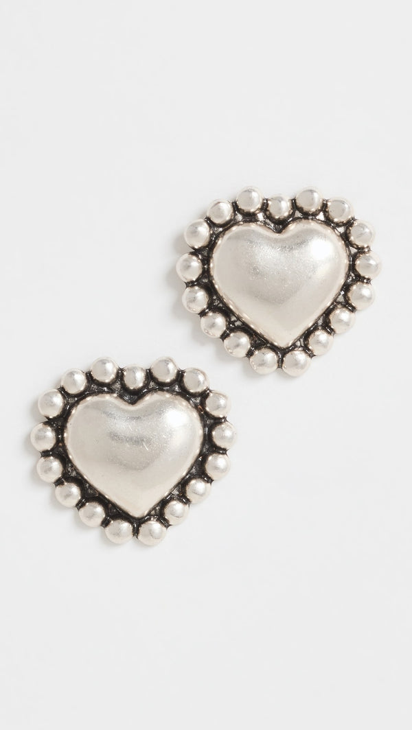 Silver Heart Stud Earring