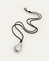 Egret Rope Necklace in Black/Silver