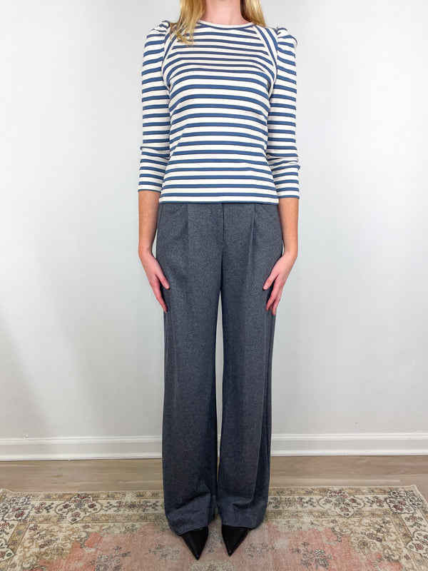 Delano Top in Ecru/Ocean/Dark Umber