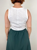 Back Seam Tank in White - The Shoe Hive