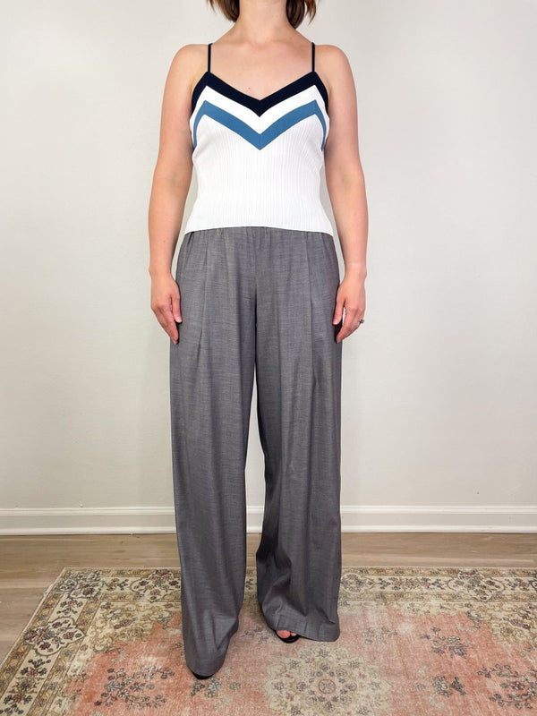 Baez Knit Tank in Off White/Navy Multi - The Shoe Hive