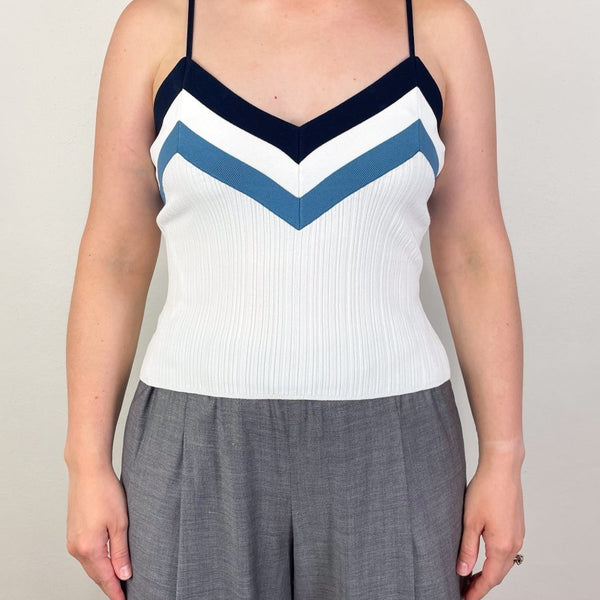 トップス THEREDTHREAD S bicolor knit camisole THEREDTHREAD