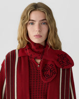 Bandana Bowtie Scarf in Carmine/Black - The Shoe Hive