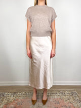 Banded Bottom Wedge Sweater in Wheat - The Shoe Hive