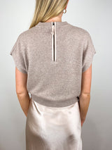 Banded Bottom Wedge Sweater in Wheat - The Shoe Hive