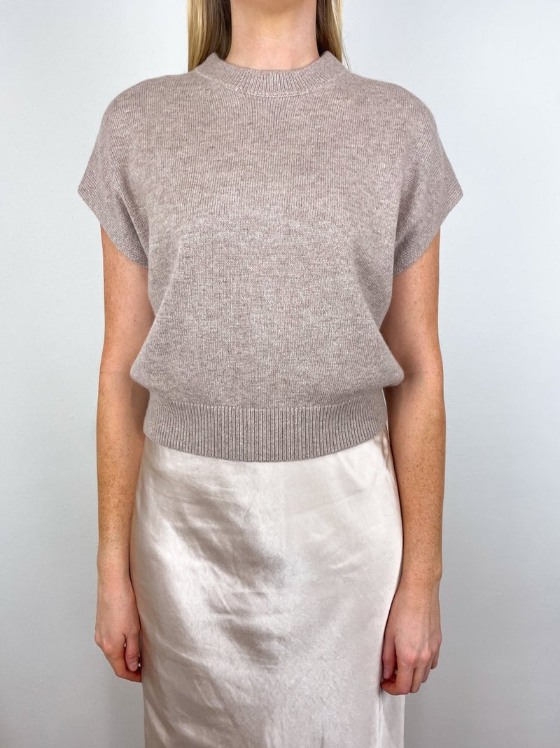 Banded Bottom Wedge Sweater in Wheat - The Shoe Hive