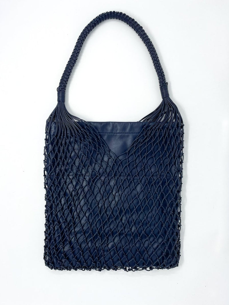 Bangalore W Leather Bag in Navy - The Shoe Hive