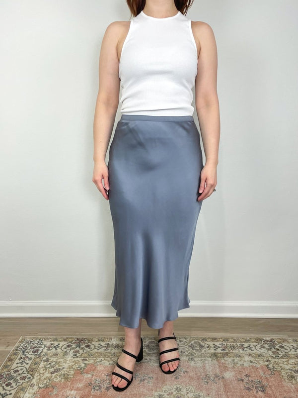 Bar Silk Skirt in Grey - The Shoe Hive