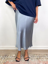 Bar Silk Skirt in Light Blue - The Shoe Hive