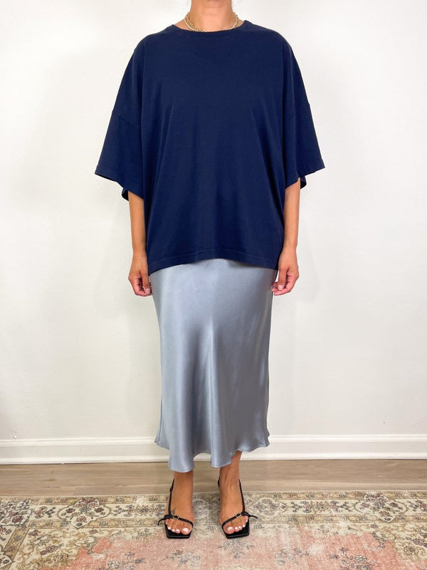 Bar Silk Skirt in Light Blue - The Shoe Hive