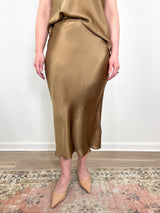 Bar Silk Skirt in Sepia - The Shoe Hive