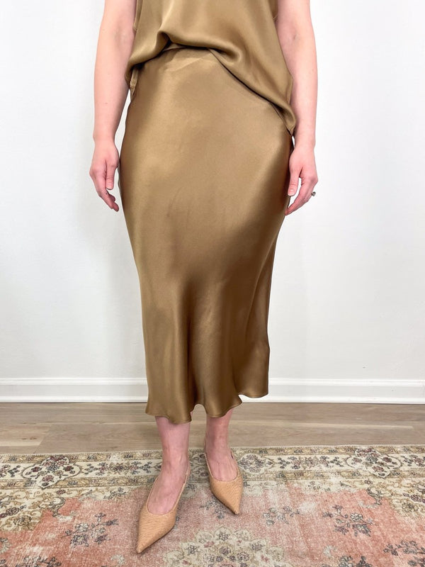 Bar Silk Skirt in Sepia - The Shoe Hive