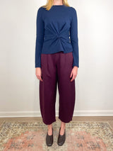 Bari Crop Trouser in Black Cherry - The Shoe Hive