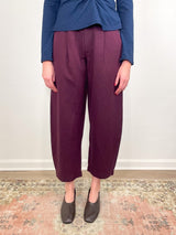 Bari Crop Trouser in Black Cherry - The Shoe Hive