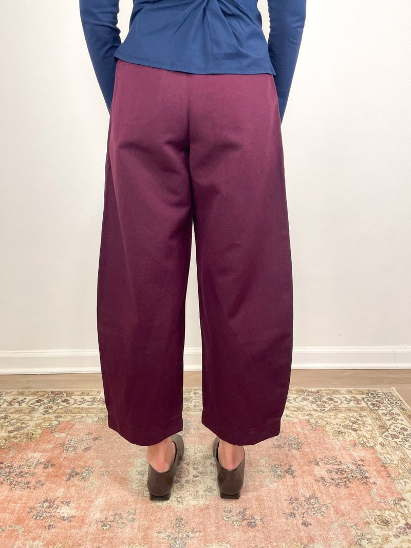 Bari Crop Trouser in Black Cherry - The Shoe Hive