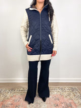 Barrows Mixed Media Jacket in Navy/Heathered Sand - The Shoe Hive