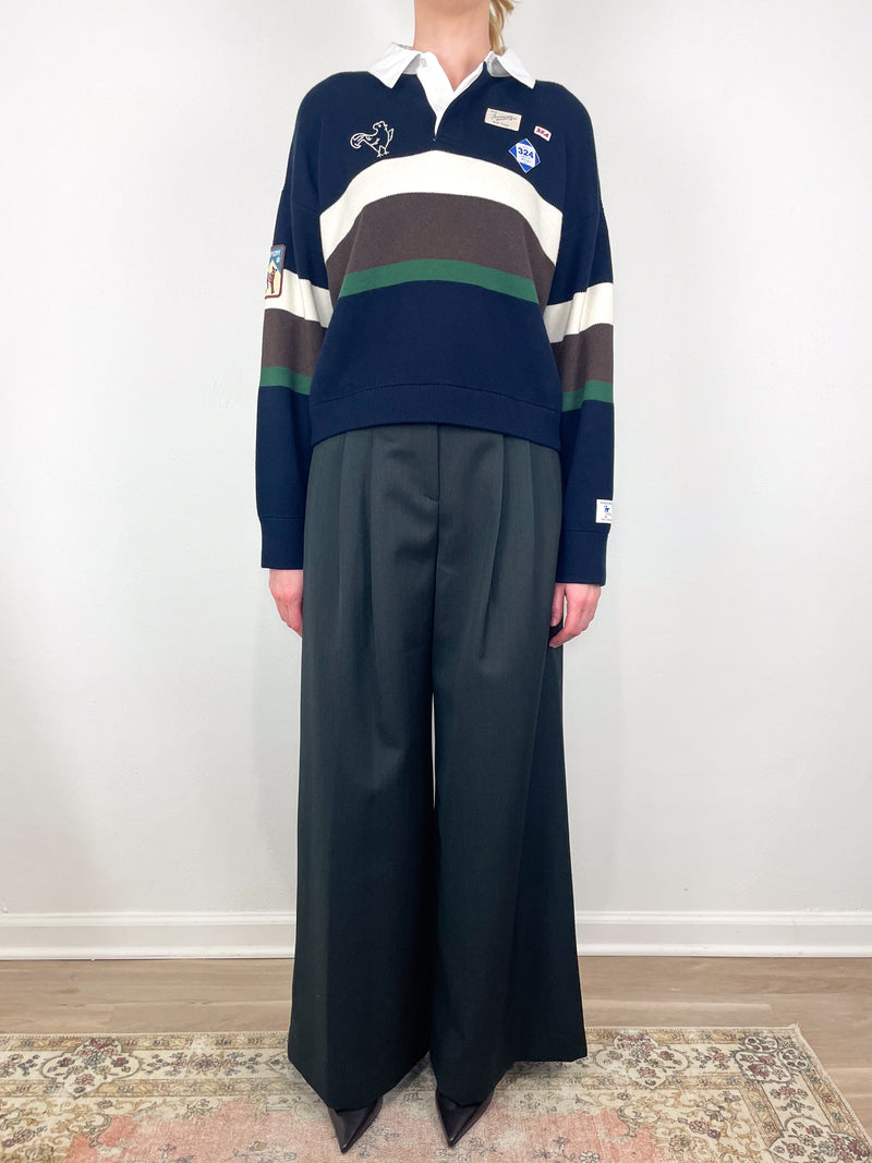 Arther Varsity Knit Rugby Shirt in Multi