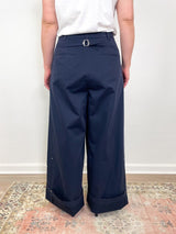 Bio Twill Triple Pleat Pant in Dark Navy - The Shoe Hive