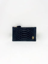 Black Embossed Leather Helena Card Holder - The Shoe Hive