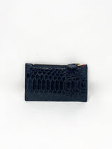 Black Embossed Leather Helena Card Holder - The Shoe Hive