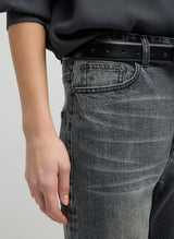 Black Stretch Selvedge Denim Charlotte Jean in Vintage Black - The Shoe Hive