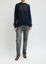 Black Stretch Selvedge Denim Charlotte Jean in Vintage Black - The Shoe Hive