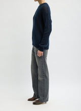 Black Stretch Selvedge Denim Charlotte Jean in Vintage Black - The Shoe Hive