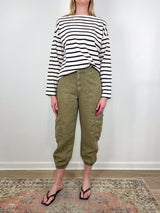 Boat Neck Long Sleeve in Chocolate Stripe - The Shoe Hive