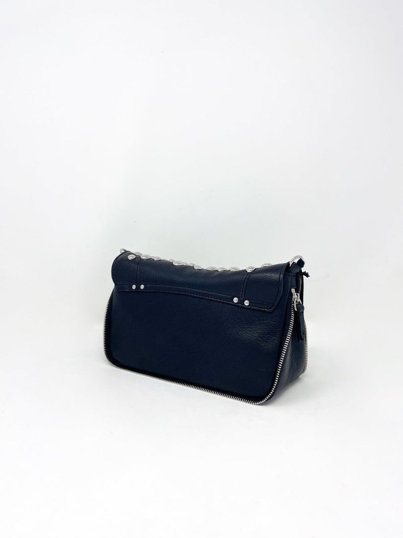 Bobi S in Goatskin Noir/Silver - The Shoe Hive