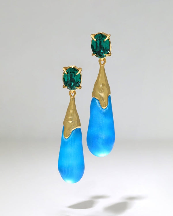 BonBon Crystal Small Teardrop Earring in Cerulean - The Shoe Hive