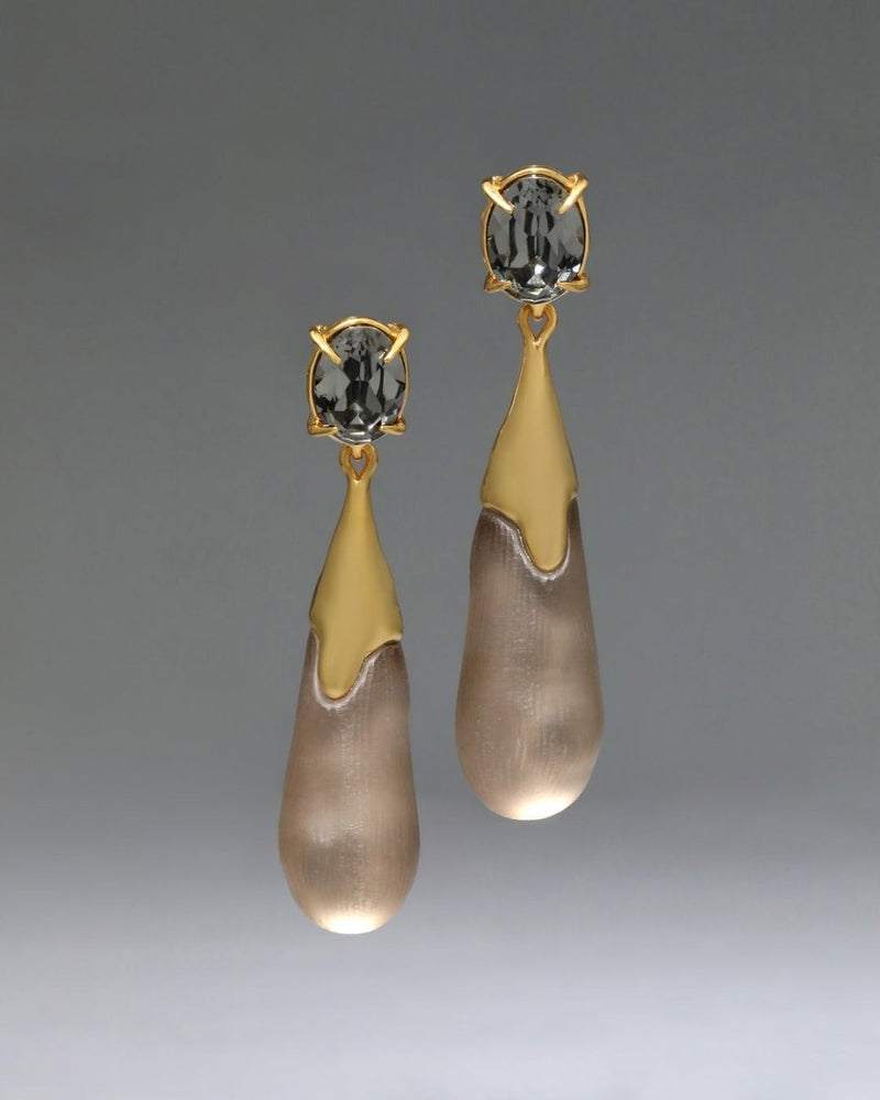 BonBon Crystal Small Teardrop Earring in Chocolate - The Shoe Hive