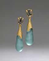 BonBon Crystal Small Teardrop Earring in Teal Blue - The Shoe Hive