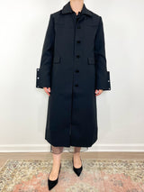 Bonded Crepe Coat in Black - The Shoe Hive