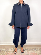 Bonded Twill Unisex Workmens Jacket in Navy - The Shoe Hive