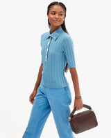 Braided Leather Top Handle in Black/Chocolate - The Shoe Hive