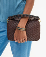 Braided Leather Top Handle in Black/Chocolate - The Shoe Hive