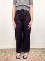 Brynn Drawstring Pant in Chocolate - The Shoe Hive