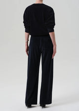Brynn Drawstring Pant in Velour Dark Navy - The Shoe Hive