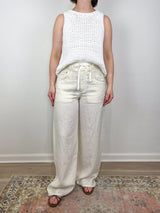 Brynn Drawstring Trouser in Linen - The Shoe Hive