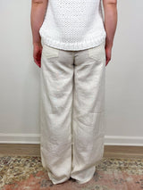 Brynn Drawstring Trouser in Linen - The Shoe Hive
