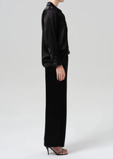 Brynn Japanese Hammered Satin Trouser - The Shoe Hive