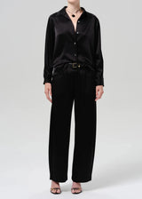 Brynn Japanese Hammered Satin Trouser - The Shoe Hive