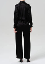Brynn Japanese Hammered Satin Trouser - The Shoe Hive