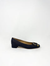 Buckle Shoe in Black Basketweave - The Shoe Hive