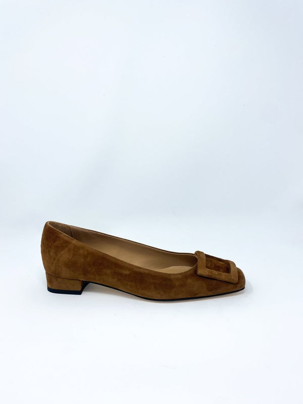 Buckle Shoe in Brown Suede - The Shoe Hive