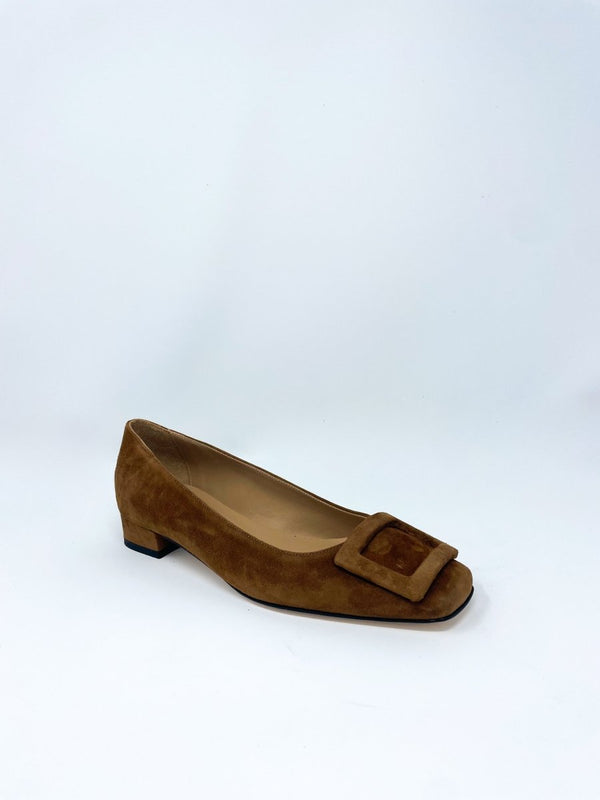 Buckle Shoe in Brown Suede - The Shoe Hive