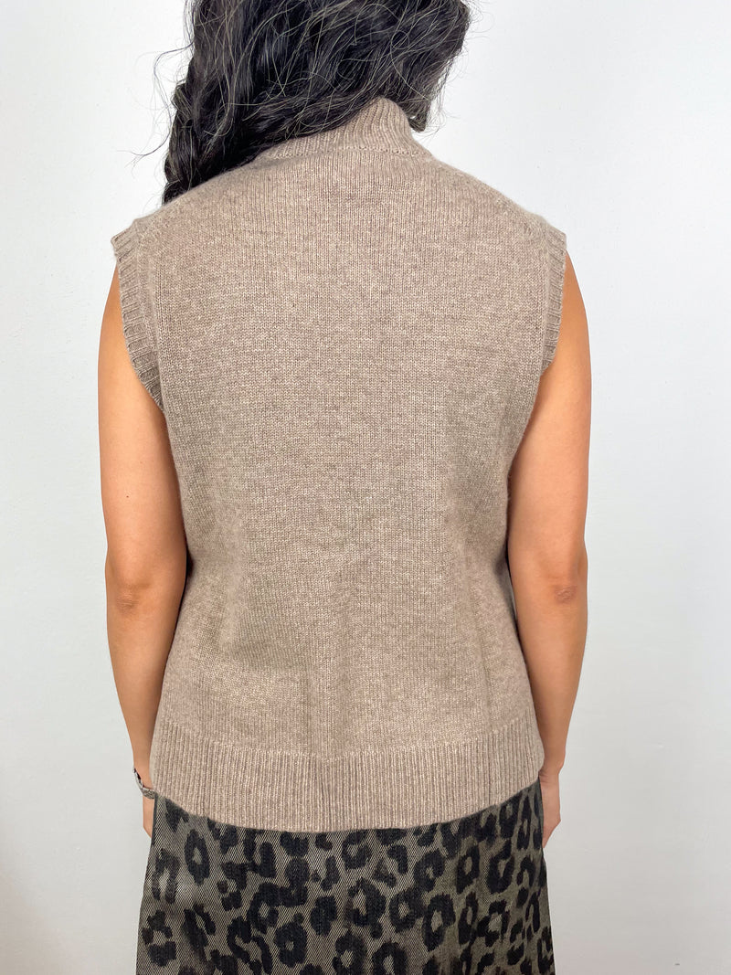 Marion Sweater in Heather Mink Cashmere