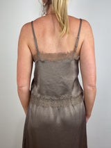 Lace Trimmed Cami in Cocoa