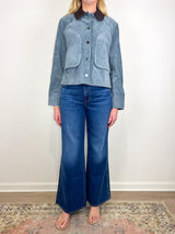 Walters Cropped Barn Jacket in Blue Steel
